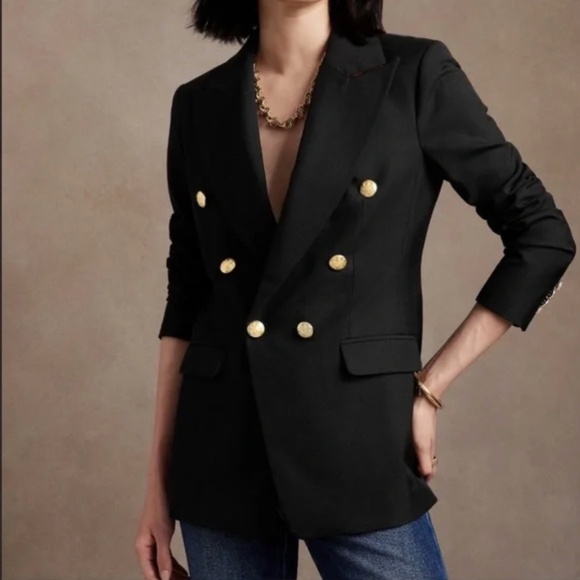 NWOT Banana Republic Captain's Blazer - Black, Size 8 - Picture 1 of 4